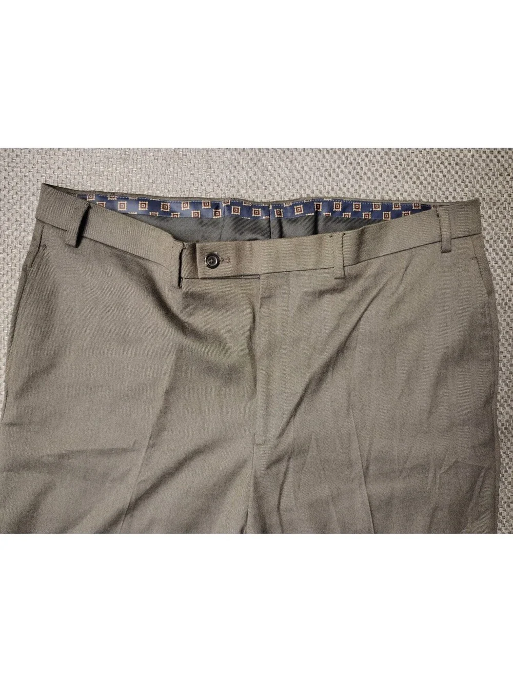 Lauren Ralph Lauren Men Dress Pants 38x32 Olive Brown Flat Front Slacks 38W 32L